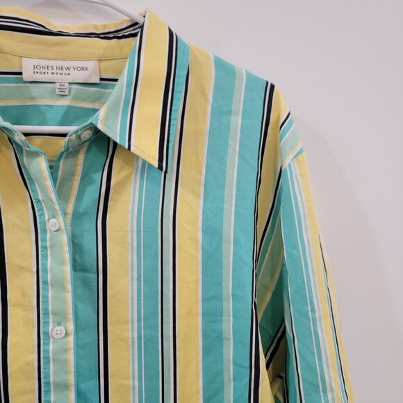 Jones New York Womens Button Up Top Size 3X Colorful Career Office - Picture 3 of 7